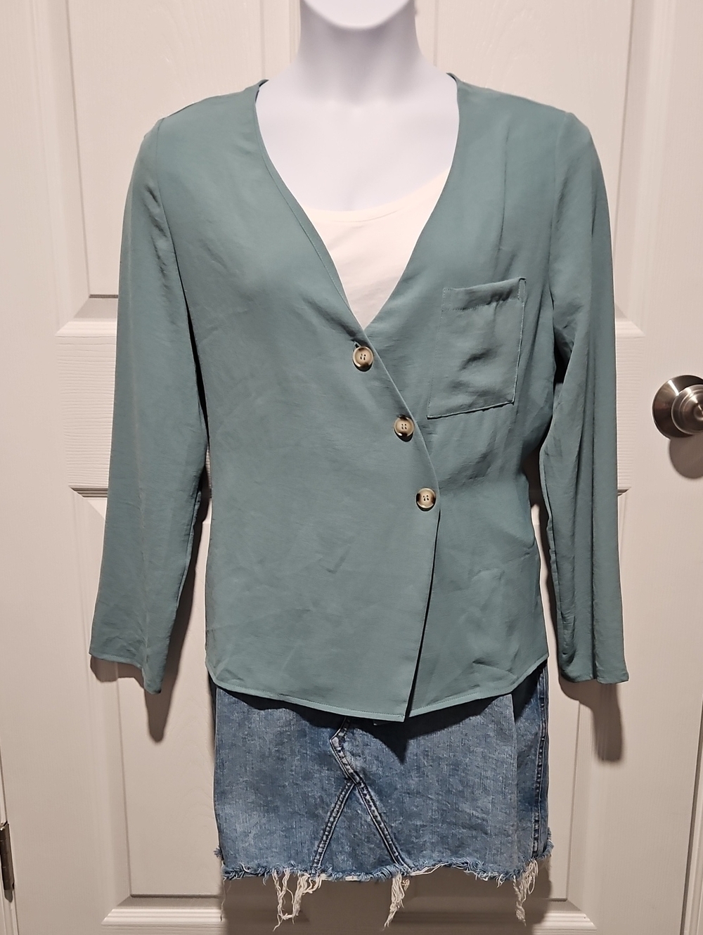 SHEIN Sage Green Blazer Jacket